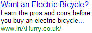 Electric Bicycle - InAHurry.co.uk