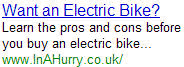 Electric Bike - InAHurry.co.uk